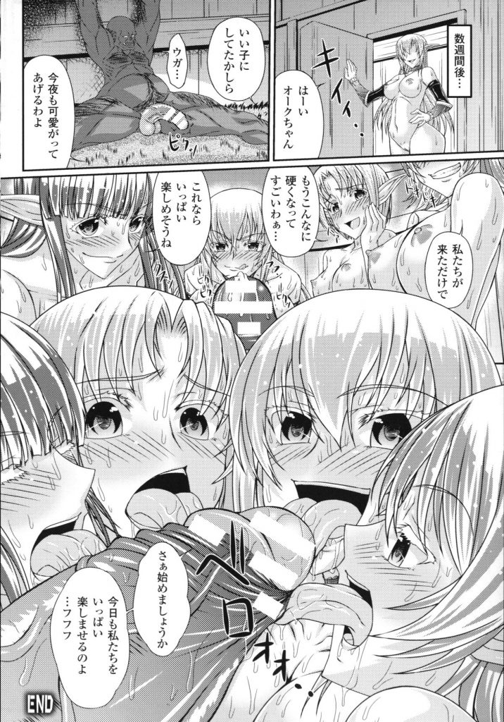 【エロ漫画】怪力持ちのオークを退治しようとした女戦士が敗北して森の中で無理やり犯されて快楽堕ち【新道一：女騎士のオーク調教討伐】 20ページ
